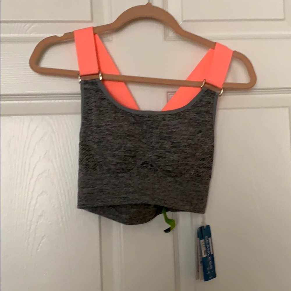Gray sports bra